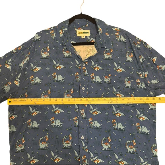 Tipsy Elves Fossilized Flag Print‎ Men's 2XL Shirt 4th of July Ltd Edition - Picture 7 of 11